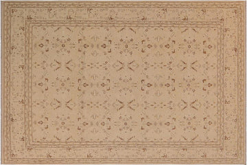 handmade Transitional Kafkaz Chobi Ziegler Beige Brown Hand Knotted RECTANGLE 100% WOOL area rug 9 x 12